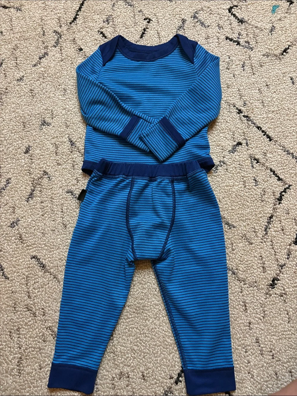 Patagonia Baby Capilene Thermal Base Layer Set Blue Stripe 18-24M EUC